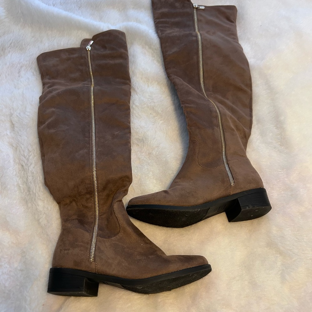Top moda Brown Suede over the knee Boots size 8